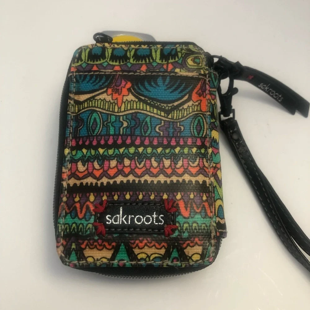 Sakroots coated canvas wristlet